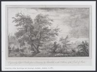 Landscape with two trees in a river
