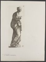 Antique female figure, right profile view Plate 30 from Signorum veterum icones, 100 plates plus  title-page, of etchings after classical sculpture, dedicated to  Johannes Wtenbogaard and Constantijn Huygens