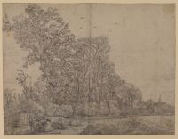 Landscape with a milkmaid and goats