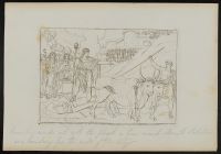 Romulus marks out the boundary of the city with two oxen pulling a plough