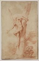 Old Man Tied to a Tree and a Young Man Defecating (formerly Saint Bartholomew)