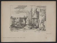 Landscape with a herdsman taking cattle over a bridge beneath a ruined arch