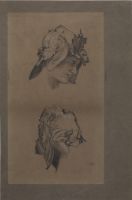 Study of a helmeted head, and of a hand holding a helmet - studies for Perseus series