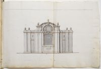 Front elevation of a freestanding religious structure