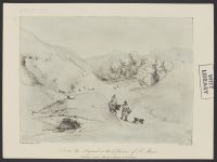 Figures in travelling in sheep field