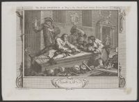 Industry and Idleness, Plate 3, The Idle 'Prentice at Play in the Church Yard, during Divine Service