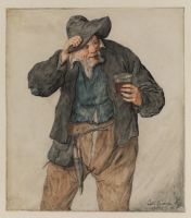 Old man with a glass of wine