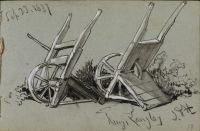 Two one-wheeled hand barrows