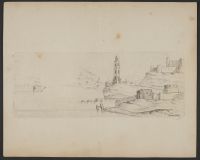 A town by the sea with a castle