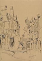Ancient houses flanking river