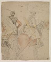 Two Hungarian soldiers on horseback