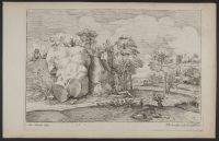 Landscape with a monumental sculpted torso