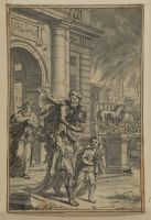 Aeneas saving Anchises from the burning of Troy - illustration to Virgil's 'Aeneid'