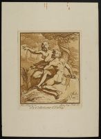 A young nude couple seated beneath a tree