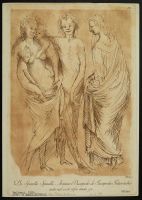 Figure of a male and two females, one holding two infants