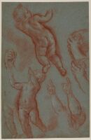 Studies of putti, both full-length and limbs