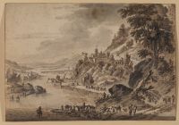 River landscape with figures