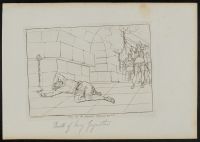 King Jugurtha lying dead on the ground in the Mamertine prison