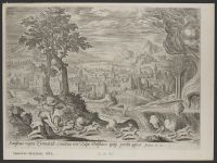 Samson setting fire to the Philistines' crops