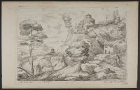 Mountainous landscape with buildings on a hill