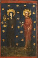 Crucifixion triptych (formerly known as the Estouteville  Triptych) (panel previously attached to back of left wing, top) - Saints  Clare and Paul