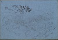 Hilly Wooded Landscape, and Tests of Synthetic Black Chalk (recto)