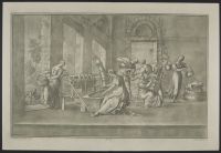 Interior scene - weaving and dyeing of cloth