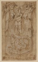 Design for decorative panel or tapestry with the figure of Diana