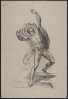 Male nude stepping out of a tomb