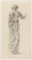 Study of a draped female figure for 'The Garland Weavers'
