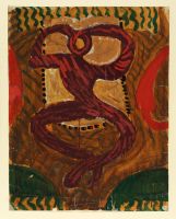 Design with red male figure