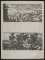 Landscape with buildings on cliffs above water
