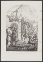 Saint Bruno examine le plan du Monastere qui s'eleve