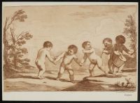 Five boys playing in a landscape