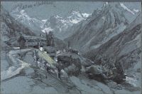 Village in mountain valley