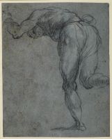Study of a male figure bending forward