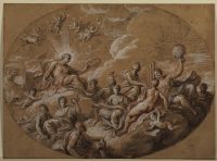 Design for ceiling decoration - gathering of the gods