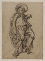 Man seated on a stool