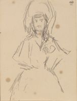 Page of a sketchbook - a dancer