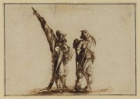 Standard bearer and soldier