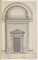 Design of a doorway (interior aspect) in the church of St.  Catherine of the Langue of Italy at Valletta, Malta