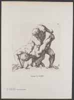 Two wrestlers, oblique side view Plate 22 from Signorum veterum icones, 100 plates plus  title-page, of etchings after classical sculpture, dedicated to  Johannes Wtenbogaard and Constantijn Huygens