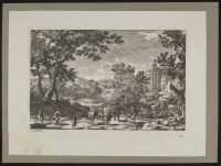 Landscape with figures, cattle and architectural ruins