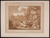 Young boys in a classical landscape