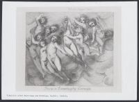 Nude figures floating in clouds