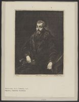 Portrait of a seated man with gloves