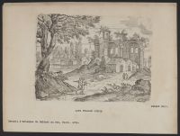 Landscape with figures and classical ruins