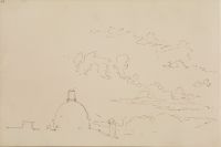 Cloud study, with Italian (?) skyline (recto)