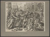 Seven Works of Mercy, Christ before a man giving drink to the  thirsty