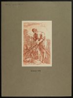 Figure of a man with a fishing net